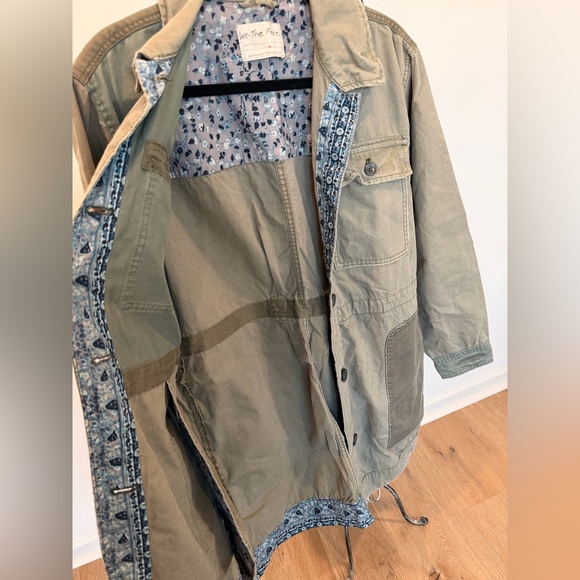 Free People Olive Patchwork Utility Jacket - Picture 7 of 11